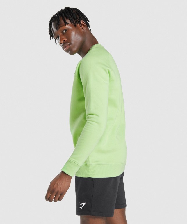 Pullover Gymshark Crest Sweatshirt Hombre Verdes | 2CyycHuxIWH