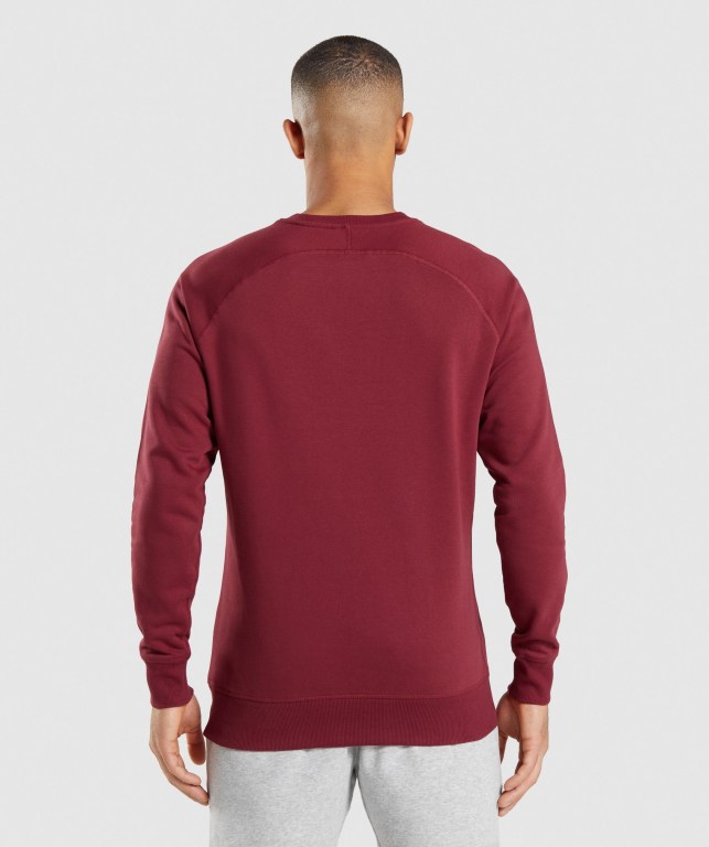 Pullover Gymshark Crest Sweatshirt Hombre Vino Rojos | UtbsbsiOojO