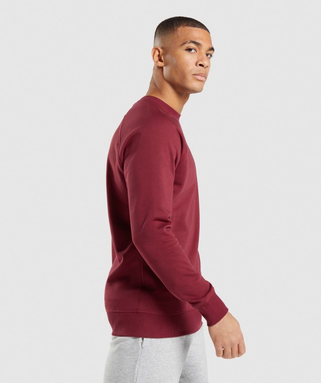 Pullover Gymshark Crest Sweatshirt Hombre Vino Rojos | UtbsbsiOojO