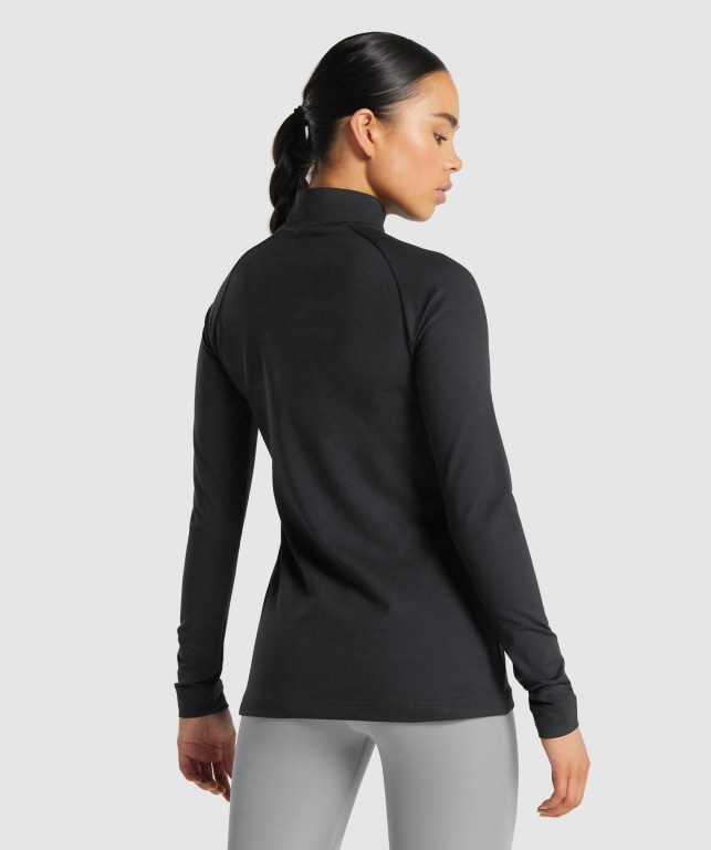 Pullover Gymshark Entrenamiento 1/4 Zip Mujer Negros | Ed6dGyU6L3F