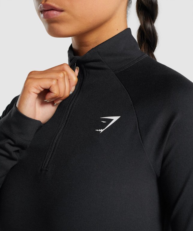 Pullover Gymshark Entrenamiento 1/4 Zip Mujer Negros | Ed6dGyU6L3F