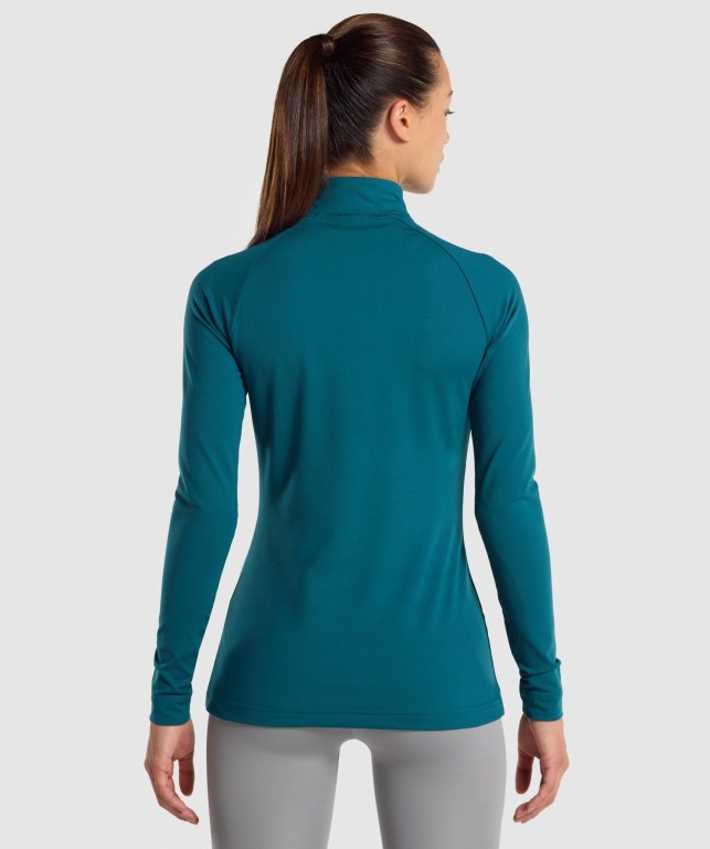 Pullover Gymshark Entrenamiento 1/4 Zip Mujer Turquesa | P7UlIXhUvsT