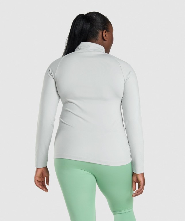 Pullover Gymshark Entrenamiento 1/4 Zip Mujer Grises Claro | S2KWbQZ8wHR