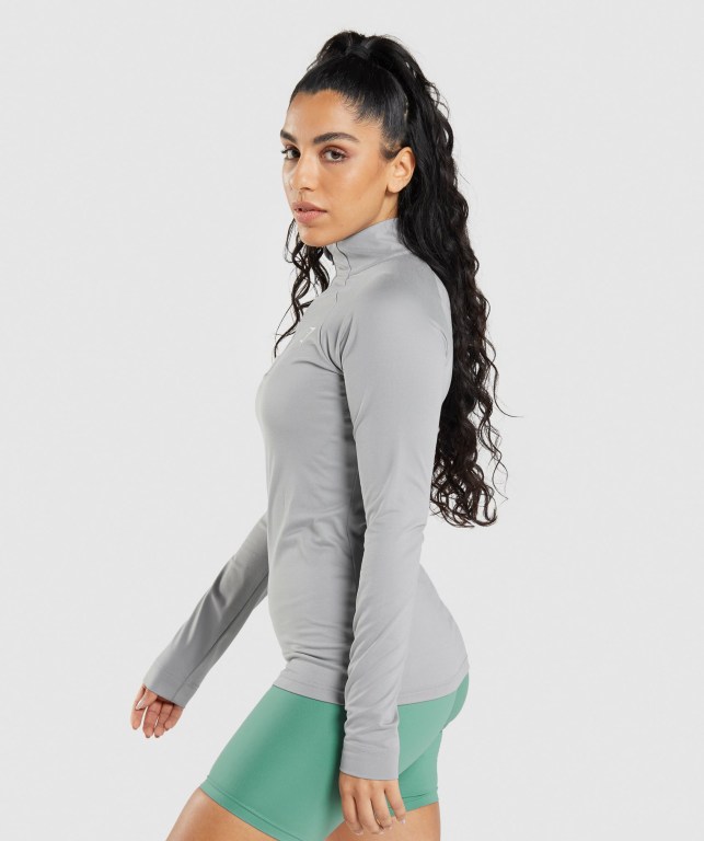 Pullover Gymshark Entrenamiento 1/4 Zip Mujer Grises | tBKxieU6WfR