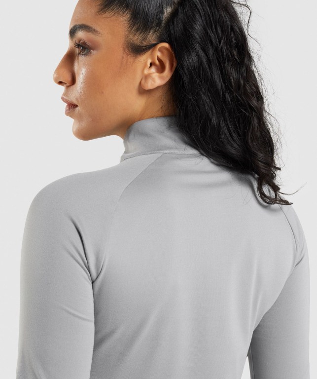 Pullover Gymshark Entrenamiento 1/4 Zip Mujer Grises | tBKxieU6WfR