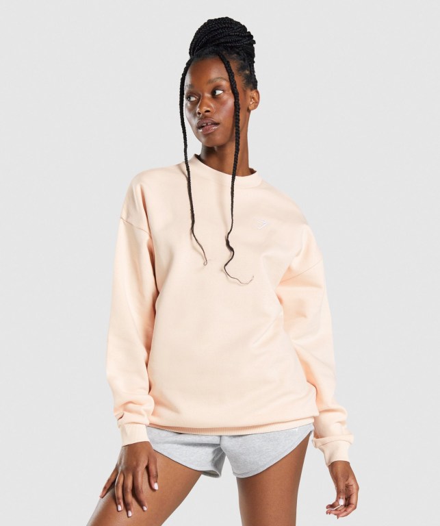 Pullover Gymshark Entrenamiento Oversized Sweatshirt Mujer Marrom Claro | 4SXKDXyTIGi