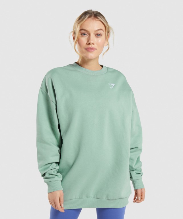 Pullover Gymshark Entrenamiento Oversized Sweatshirt Mujer Azules | 7zHyLlv4JjH