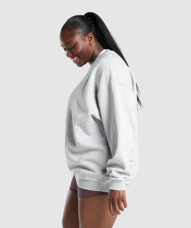 Pullover Gymshark Entrenamiento Oversized Sweatshirt Mujer Grises Claro | y8ggnm4JrlX