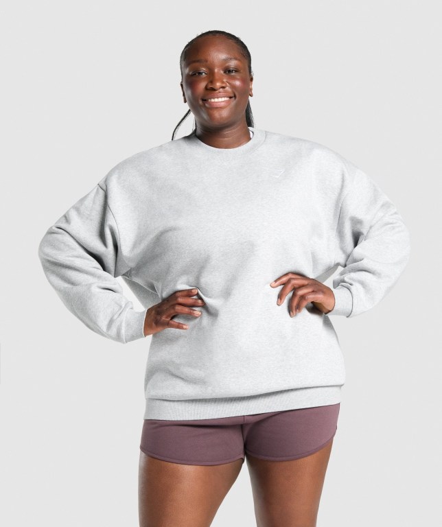 Pullover Gymshark Entrenamiento Oversized Sweatshirt Mujer Grises Claro | y8ggnm4JrlX