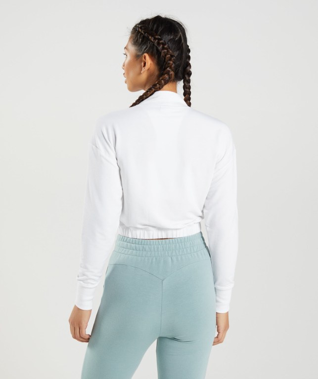 Pullover Gymshark Entrenamiento Pippa Mujer Blancos | FlUdeLumWtT