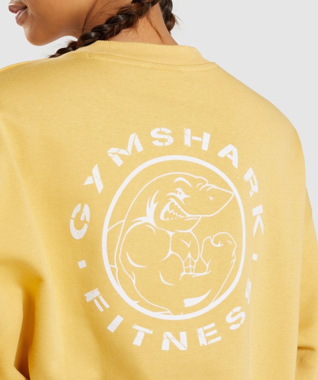 Pullover Gymshark Legacy Graphic Sweatshirt Mujer Amarillos | f2kZwwjmU3e