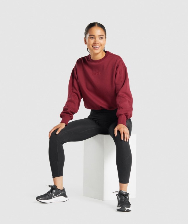 Pullover Gymshark Pulse Mujer Vino | zAmvC16dsDm