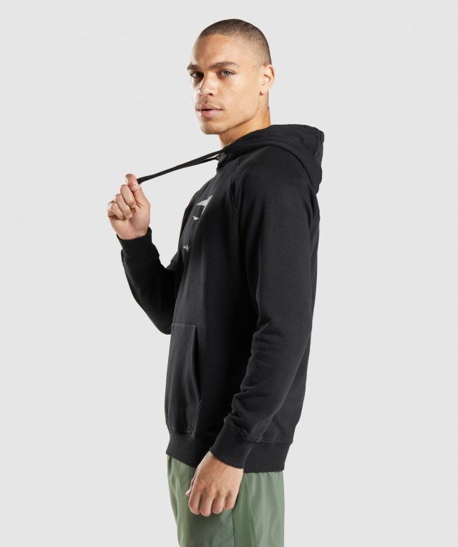 Pullover Gymshark Sharkhead Infill Hombre Negros | dsh37kVz6j9