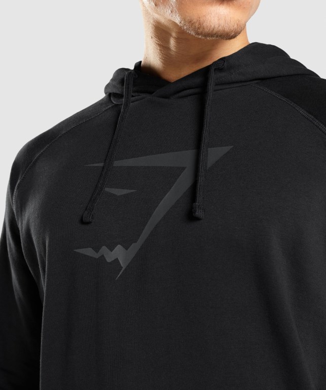 Pullover Gymshark Sharkhead Infill Hombre Negros | dsh37kVz6j9