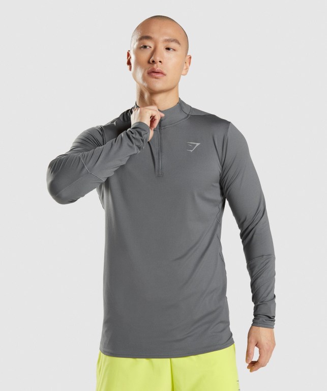 Pullover Gymshark Speed 1/4 Zip Hombre Grises | b3zJw4HjqyC