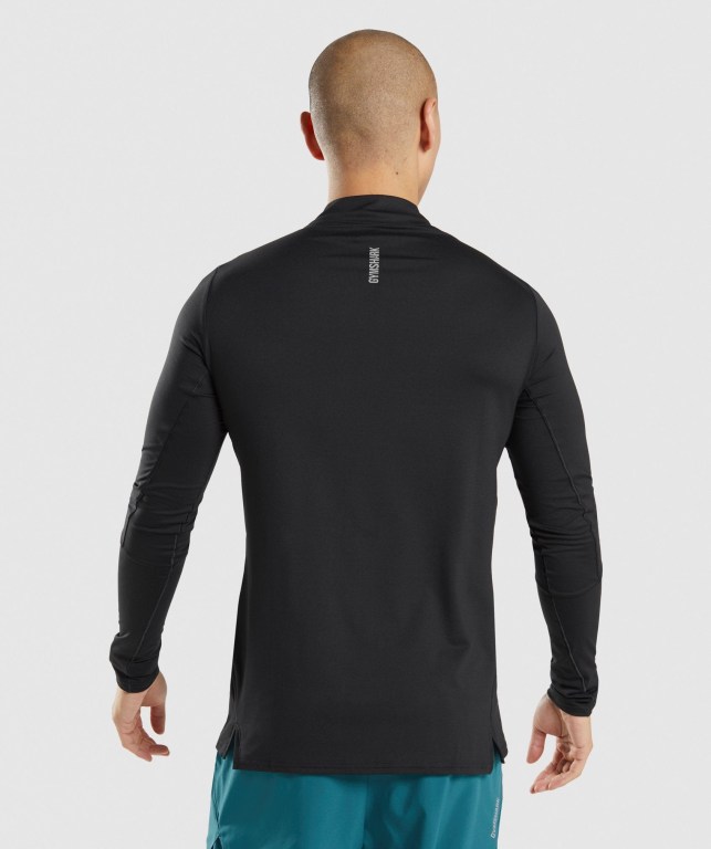 Pullover Gymshark Speed 1/4 Zip Hombre Negros | OyjGfuPQg6H