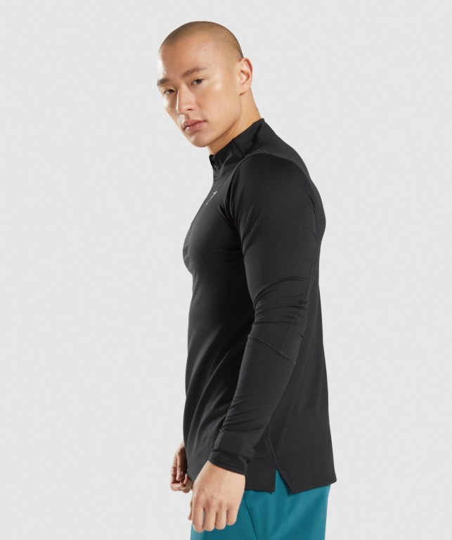 Pullover Gymshark Speed 1/4 Zip Hombre Negros | OyjGfuPQg6H