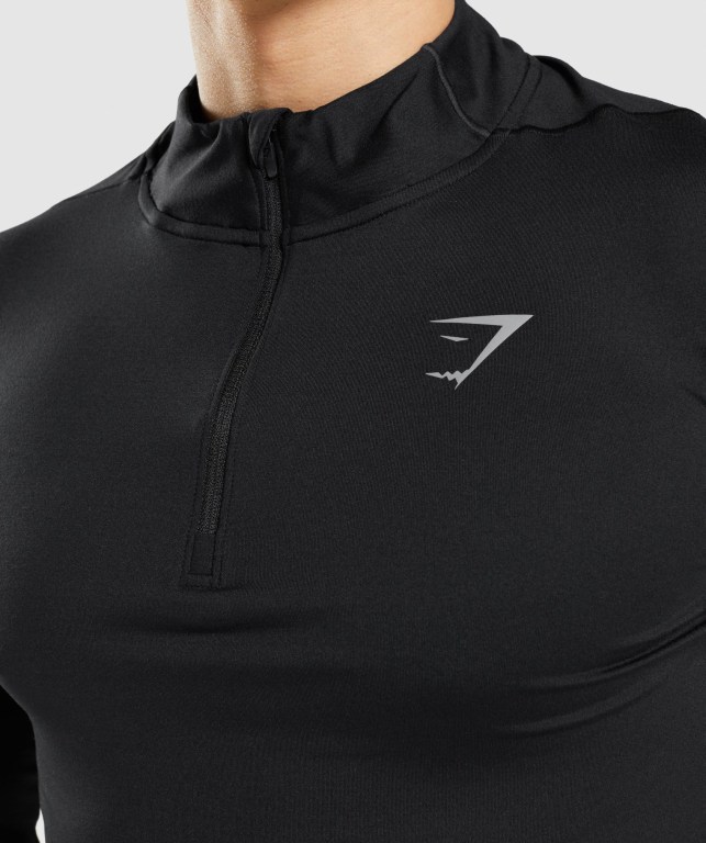 Pullover Gymshark Speed 1/4 Zip Hombre Negros | OyjGfuPQg6H