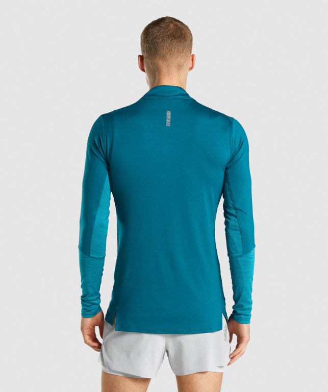 Pullover Gymshark Speed 1/4 Zip Hombre Turquesa | A1x38nh2NPi