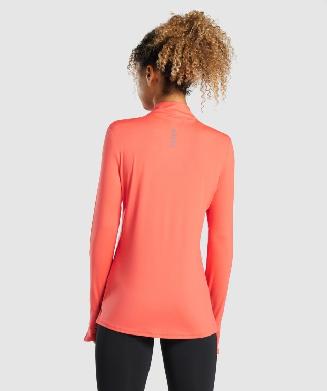 Pullover Gymshark Speed Zip-Up Mujer Naranjas | ZlyFjKCglqH