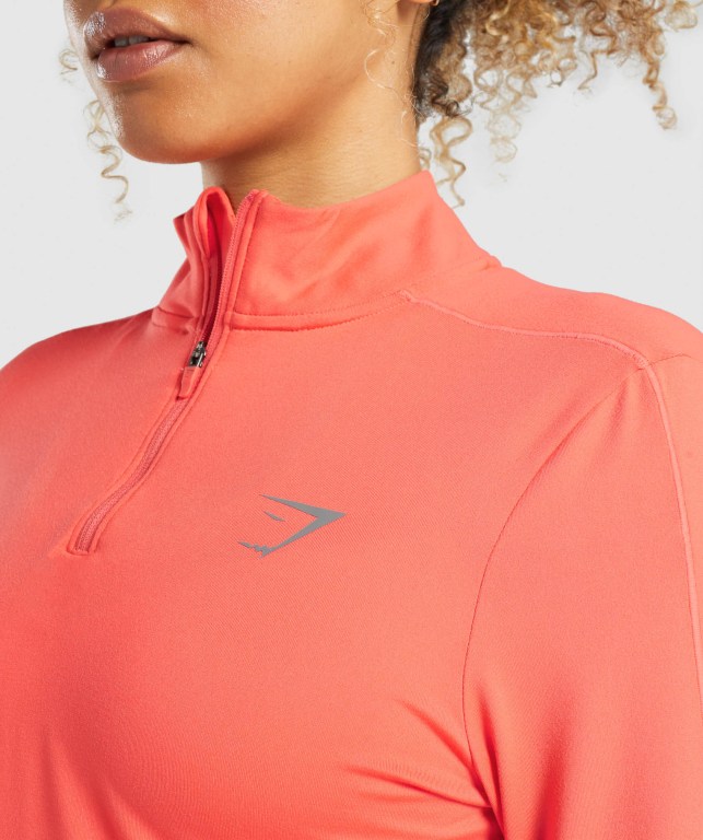 Pullover Gymshark Speed Zip-Up Mujer Naranjas | ZlyFjKCglqH