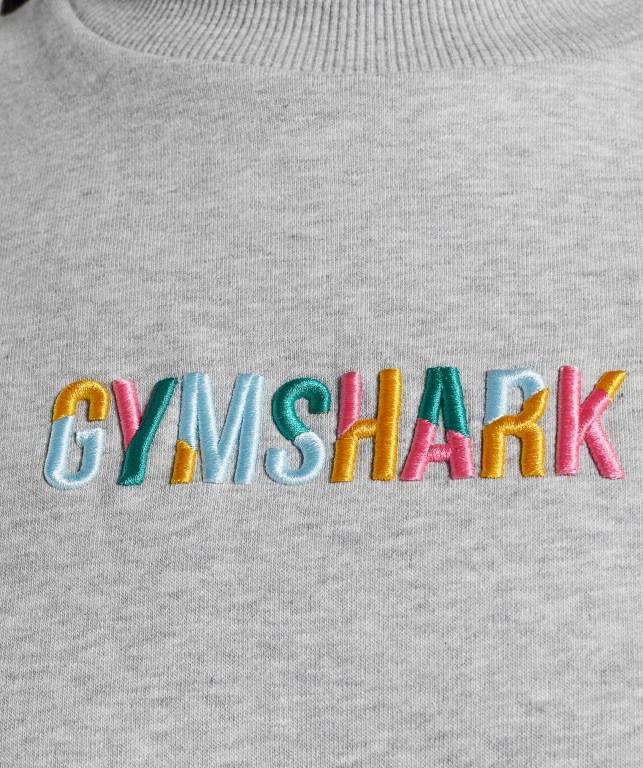 Pullover Gymshark Sundae Graphic Oversized Sweatshirt Mujer Grises Claro | h9xV3eRbtnk