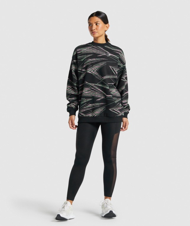 Pullover Gymshark Zone Graphic Mujer Negros Verdes | TsONegk9zNd