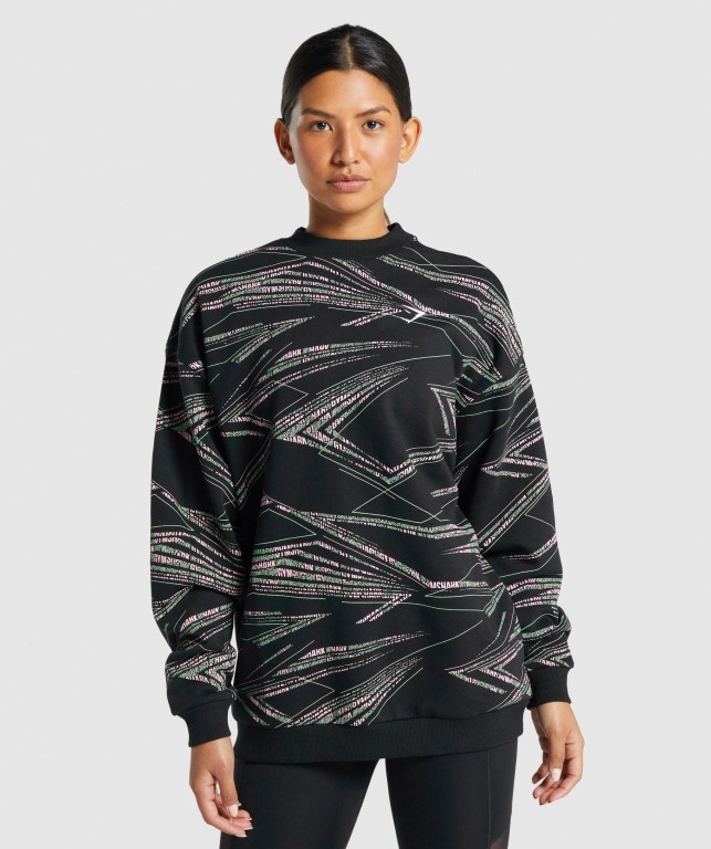 Pullover Gymshark Zone Graphic Mujer Negros Verdes | TsONegk9zNd