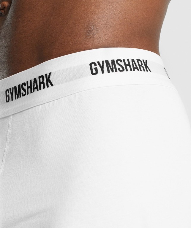 Ropa Interior Gymshark Boxers 2pk Hombre Blancos | ppot7QrNuGe