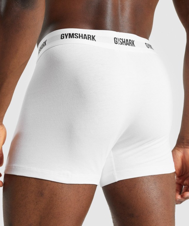 Ropa Interior Gymshark Boxers 2pk Hombre Blancos | ppot7QrNuGe