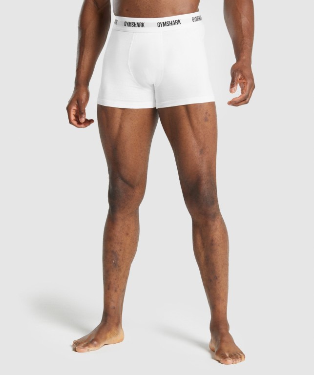 Ropa Interior Gymshark Boxers 2pk Hombre Blancos | ppot7QrNuGe