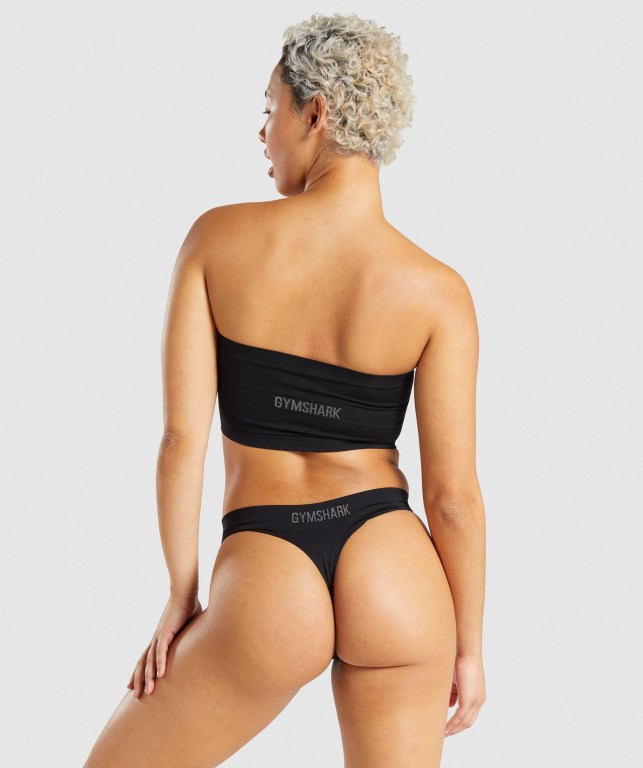 Ropa Interior Gymshark Seamless Bandeau Mujer Negros | zkV31PDuykN