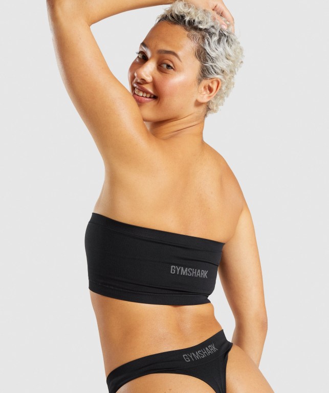 Ropa Interior Gymshark Seamless Bandeau Mujer Negros | zkV31PDuykN