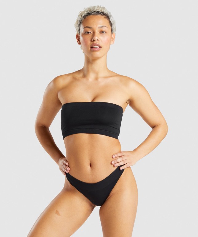 Ropa Interior Gymshark Seamless Bandeau Mujer Negros | zkV31PDuykN