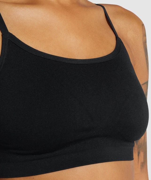 Ropa Interior Gymshark Seamless High Neck Bralette Mujer Negros | iUxj8OyUeam