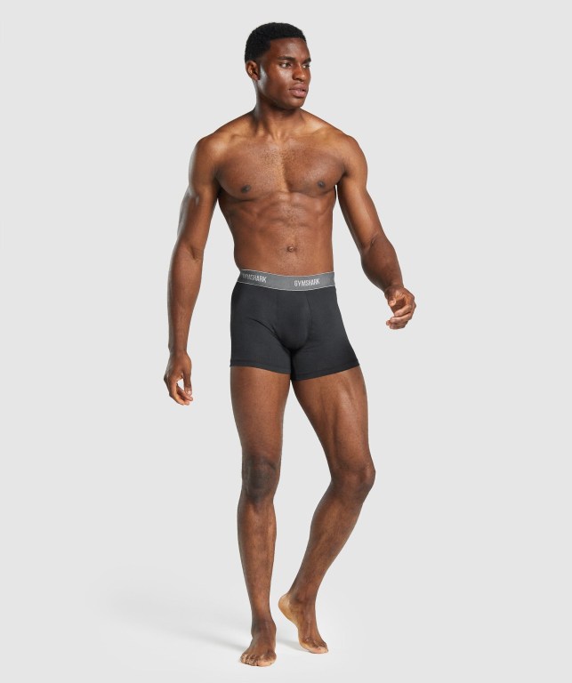 Ropa Interior Gymshark Sports Tech Boxers 2pk Hombre Negros | NsAgsG4UECd