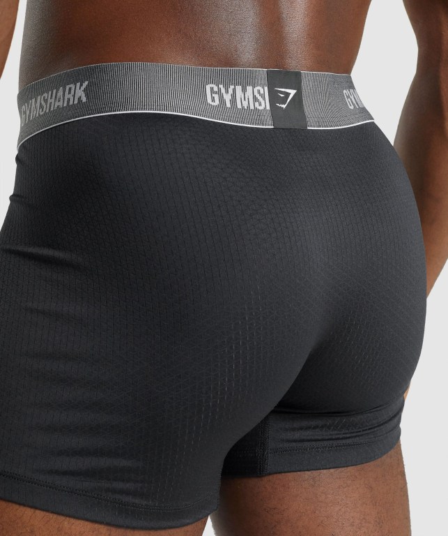 Ropa Interior Gymshark Sports Tech Boxers 2pk Hombre Negros | NsAgsG4UECd