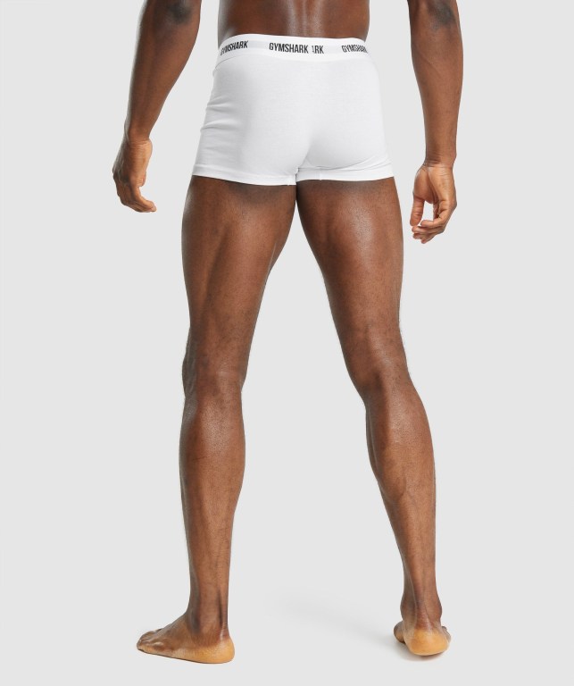 Ropa Interior Gymshark Trunk 2pk Hombre Blancos | QCvmTQ59XwL