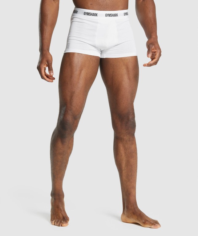 Ropa Interior Gymshark Trunk 2pk Hombre Blancos | QCvmTQ59XwL