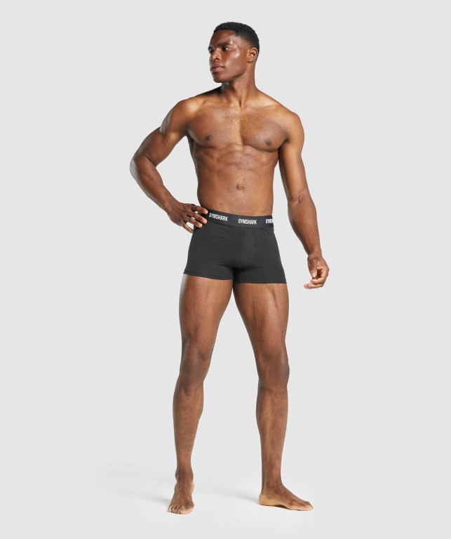 Ropa Interior Gymshark Trunk 2pk Hombre Negros | cJTPDgMkKbA