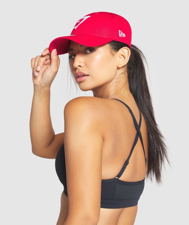 Sombreros Gymshark New Era 9FORTY Adjustable Mujer Rojos | Qjsug2uSZHi