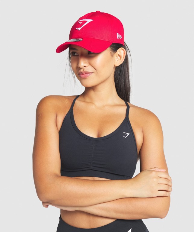 Sombreros Gymshark New Era 9FORTY Adjustable Mujer Rojos | Qjsug2uSZHi