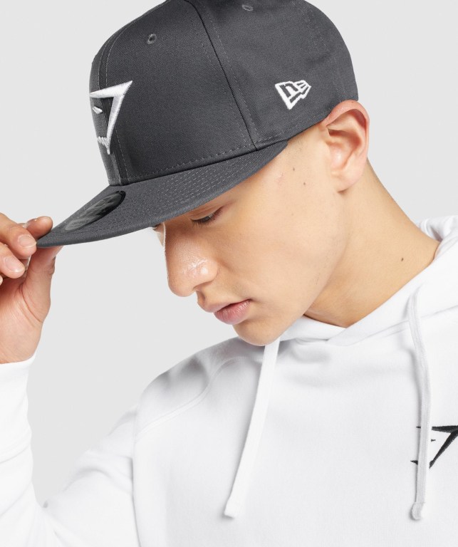 Sombreros Gymshark New Era 9Fifty Snapback Hombre Grises Blancos | uXeXCKSafon