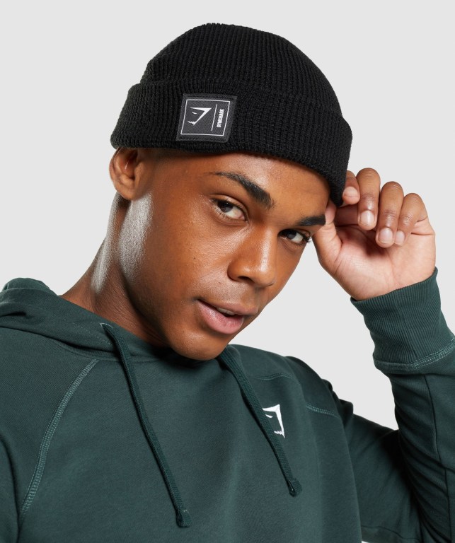 Sombreros Gymshark New Era Fishermans Beanie Hombre Negros | 4uXJW2Xnpj5