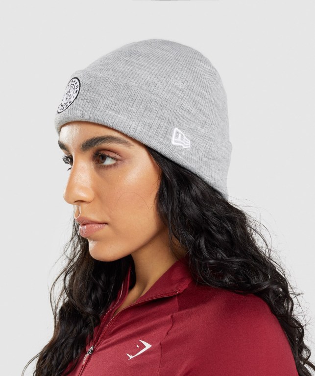 Sombreros Gymshark New Era Legacy Cuff Knit Mujer Grises | 4212PvrsnWP