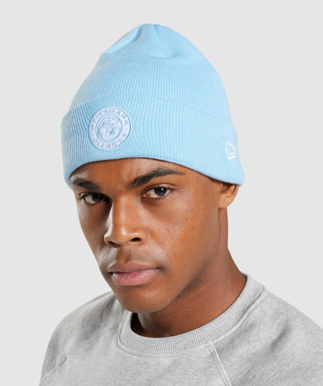 Sombreros Gymshark New Era Legacy Cuff Knit Hombre Azules | LD3MzL8CBoH