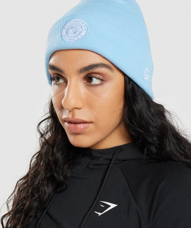 Sombreros Gymshark New Era Legacy Cuff Knit Hombre Azules | LD3MzL8CBoH