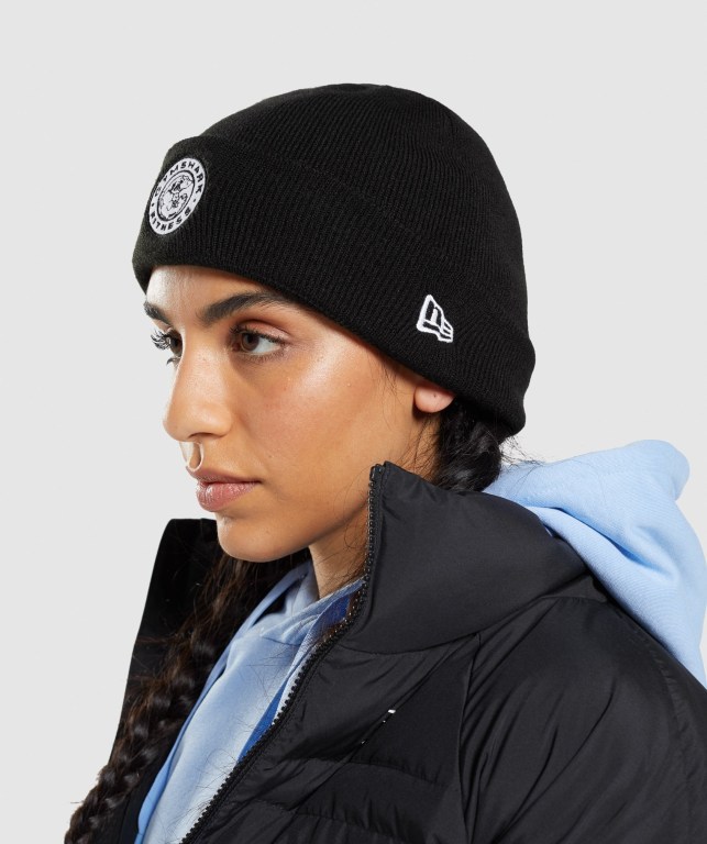 Sombreros Gymshark New Era Legacy Cuff Knit Mujer Negros | T44y3ko8UDk