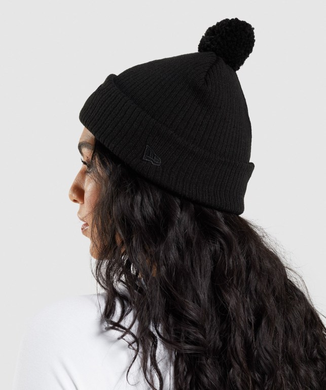 Sombreros Gymshark New Era Mini Pom Mujer Negros | kCy25XZGyex