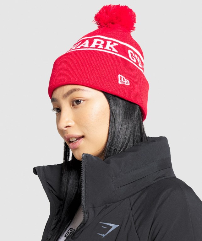 Sombreros Gymshark New Era Tab Beanie Mujer Rojos | 4pBFGDXmnaX